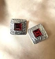 Сережки Стильна акцентна біжутерія jewelry Сріблястий червоний - зображення 2
