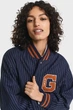 Жіночий темно-синій вовняний бомбер у смужку PINSTRIPE VARSITY Gant M 4700378 - изображение 4