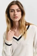 Жіночий білий вовняний пуловер SUPERFINE LAMBSWOOL CONT V-NECK Gant XS 4805265 - изображение 4