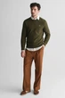 Чоловічий оливковий джемпер COTTON MICRO TEXTURED Gant XXL 8030210 - изображение 2