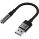 Перехідник USB-A --> 3.5 mm 15cm audio converter J13 Acefast чорний - зображення 1