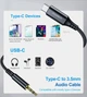 Кабель AUX Type-C - TRS Audio M/M 1.0 м DAC Chip 96kHz, чорний Choetech - изображение 2