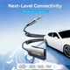 Автомобільний аудіоприймач AUX TRS 3.5мм USB Bluetooth 5.4 Coiled Cable 1.5M Сірий Zinc Alloy - изображение 3