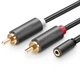 Кабель AUX Audio TRS - RCAx2 M/M 0.25м UGREEN AV102 Сірий - изображение 1