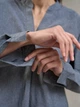 Летний женский костюм из натуральной ткани (рубашка + шорты) легкий oversize повседневный комплект для дома и прогулок Leglo - 2XL Silver - изображение 3