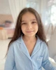 Пижама хлопковая однотонные штаны+кофта для девочки 128-134 голубой - изображение 2