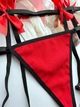 Пояс для чулок с атласными бантиками и трусики стринги 709-1304 красный XS-L - изображение 3