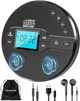 Портативний CD-плеєр CD-35 з Bluetooth 5.1, FM-трансмітером та динаміками – перезаряджуваний, з LCD-дисплеєм чорний - зображення 1