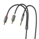 Аудіо кабель HOCO UPA10 3.5mm male to double lotus RCA TPE 1.5m Grey (6957531078142) - зображення 4