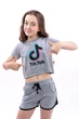 Подростковая футболка-топ для девочки Тик-Ток короткая F-0727 фуликра 146см серая (707234146) - изображение 2