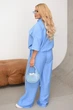 Женский костюм стильный льняной голубой 56-58 р1361.579 - изображение 3