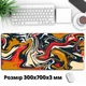 Игровой коврик для мыши Black Red 300×700×3 мм с жидким узором антискользящий гладкая поверхность - изображение 3