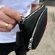 Поясна чоловіча сумка бананка Tiding Bag TD-54928 натуральна шкіра 25x14x8 см чорна - зображення 2