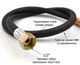 Шланг для газу 1/2" ВВ 250 см, гумовий, Thermo Alliance Standart SD091G250, чорний, без прокладок - изображение 3