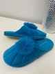 Жіночі капці з меховим помпоном Gemelli Хурма анатомічні 37 бірюза - зображення 2