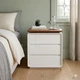 Прикроватная тумбочка RIAS BC128 с тремя ящиками 50 см White (3_08154) - изображение 4