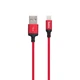 Кабель HOCO X14 USB to iP 2A, 2m, nylon, aluminum connectors Black-red - зображення 1