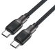 Кабель ACEFAST C10-03 Type-C to Type-C 3A, 60W, 1.2m, silicone, zinc connectors, Black - изображение 1