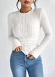 Лонгслив женский в рельефный широкий рубчик G&N Молочный 20386 2XL (укр 50-52) - изображение 3