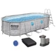 Овальный бассейн 13 430 л Bestway 56716 с насосом, тентом и подкладкой, 549×274×122 см - изображение 1