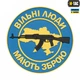 Нашивка Вільні Люди Мають Зброю (АК) синя ПВХ M-Tac 51167006 - зображення 1