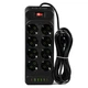 Подовжувач мережевий UA Power F34U 8 розеток 4 USB 2 Type-C 6 м Black - зображення 1