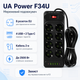 Удлинитель сетевой UA Power F34U 8 розеток 4 USB 2 Type-C 2 м Black - изображение 2