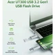 Флеш память Acer UT300 128GB USB 3.2 Gen1 Dual Drive USB-C USB-A металл Grey (BL.9BWWA.590) - изображение 5