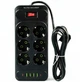 Подовжувач мережевий UA Power F33U 6 розеток 4 USB 2 Type-C 6 м Black - зображення 1