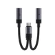 Перехідник ACEFAST USB-C 2-in-1 charging audio adapter J14 |0.17m, PD60W/3A| Black - зображення 1