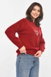 Кофта женская однотонная бордового цвета Fashion размер 42-46 (213790) - изображение 2