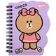 Блокнот Yes Line Friends Choco purple В7 60 аркушів клітинка - изображение 1
