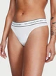 Комплект з 3 котонових трусиків-стрінгів Victoria's Secret 3-Pack Logo Cotton Thong Panties M мікс кольорів 27252341 - изображение 4