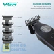 Триммер VGR V-880T BLACK EXTERNAL ROTOR MOTOR MIM BLADE 4 насадки док-станция - изображение 4