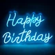 Светодиодная (LED) неоновая вывеска "Happy Birthday", от USB, голубая, 43*29 см (9318-003) - изображение 1