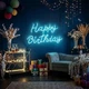 Светодиодная (LED) неоновая вывеска "Happy Birthday", от USB, голубая, 43*29 см (9318-003) - изображение 2