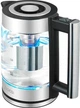 Электрочайник HOCO HA01A Kitchen high boron glass electric kettle 1.8L стеклянный с подсветкой голубой - изображение 3