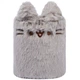 Стакан для ручек YES мех Pusheen 708758 серая мягкая подставка для карандашей и фломастеров школьной канцелярии - изображение 1