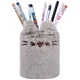 Стакан для ручек YES мех Pusheen 708758 серая мягкая подставка для карандашей и фломастеров школьной канцелярии - изображение 3