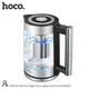 Електричний Чайник Електрочайник 1.8л HOCO HA01A Kitchen high boron glass electric kettle Silver з нержавіючої сталі та скла | Срібний - зображення 15