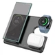 Беспроводная зарядка Qi 3в1 HOCO CQ2 Flash folding QI |27W Max| Док-станция для iPhone+iWatch+Airpods Black - изображение 1