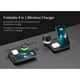 Док станция беспроводное зарядное Qi 4в1 Wireless Charger JYD X499 5-15W Watch/Airpods/Phone RGB light black - изображение 5
