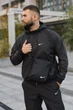 Мужской спортивный комплект 3в1 Windrunner President ветровка штаны и барсетка из ветрозащитной плащевки черный/S - изображение 4
