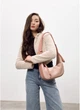 Женская сумка Хобо из структурированной экокожи SAMBAG Пудровый (5438030813) - изображение 3