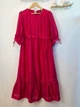 Женское платье макси дизайнерское с поясом свободного силуэта Людмила PARI MKPR27426 - 52, Малиновий - изображение 5