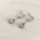 Сережки Hand Made черненные с натуральным лабрадором - изображение 1