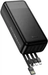УМБ Павербанк HOCO J163B 30000 mAh 2USB/Type-C Портативний зовнішній акумулятор Power Bank із вбудованими кабелями USB/Micro/Type-C/Lightning Black - зображення 4