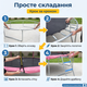 Батут Atleto 374см с сеткой и лестницей до 150кг круглый 64 пружины для двора сада дачи высота 260см розовый - изображение 8