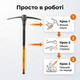 Кирка Fiberglass 3кг будівельна кована кайло склопластикова ручка для бетону ґрунту інструмент - зображення 8