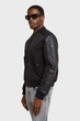 Чоловічий чорний бомбер Varsity leather jkt G-Star S D26928,C408 - изображение 3